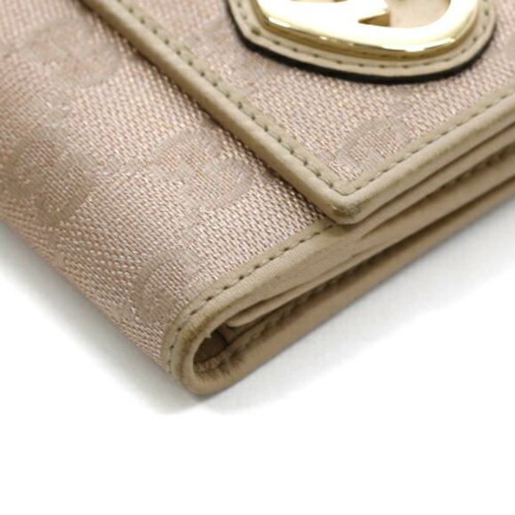 Gucci Wallet Long GG Lame Heart Flap G Beige Pink - Picture 12 of 13